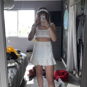 white lace 2 piece set